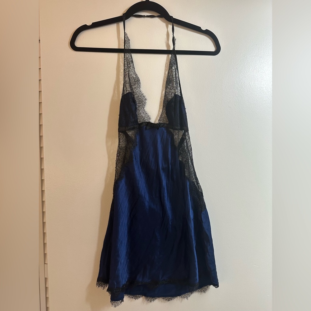 Victoria’s Secret Navy Blue and Black Lace Lingerie Dress
